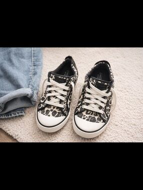 Coach Women’s Black & White Leopard-Print Sneakers